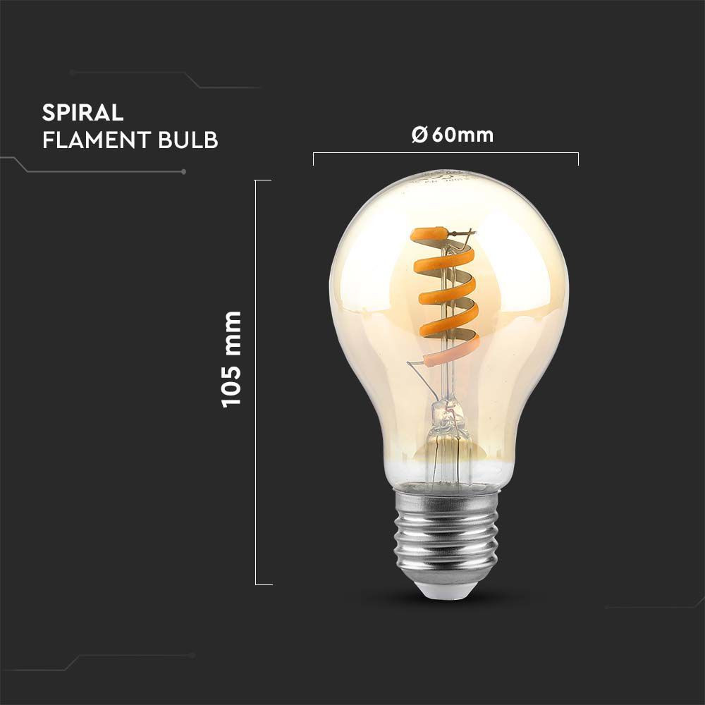 Bec LED Vintage filament 4W(25W) V-TAC, E27, 220 lm, lumina calda (1800K), clasa energetica G - 2 | YEO