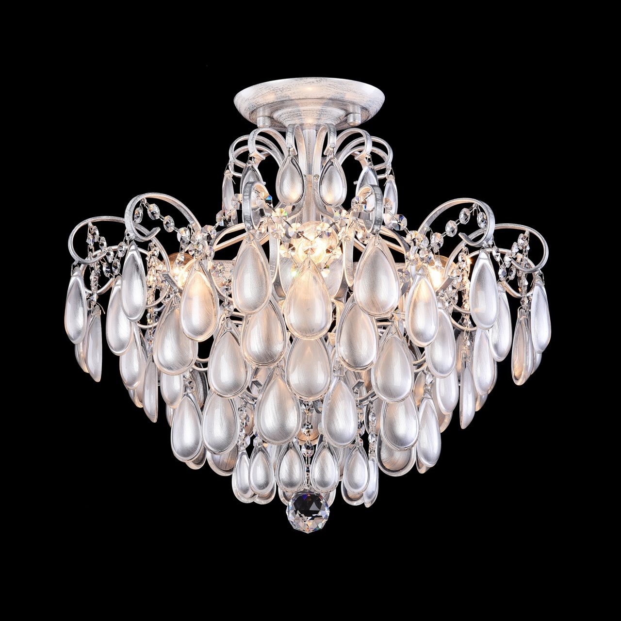 Candelabru Chabrol MOD056PL-04S, 4xE14, argintiu+transparent, IP20, Maytoni - 1 | YEO