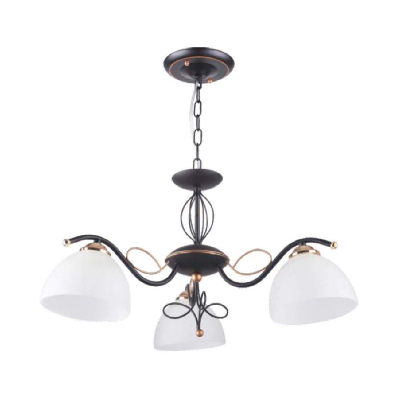 Candelabru Eloro LY-3244, 3xE27, neagra+bronz+alb, IP20, Klausen