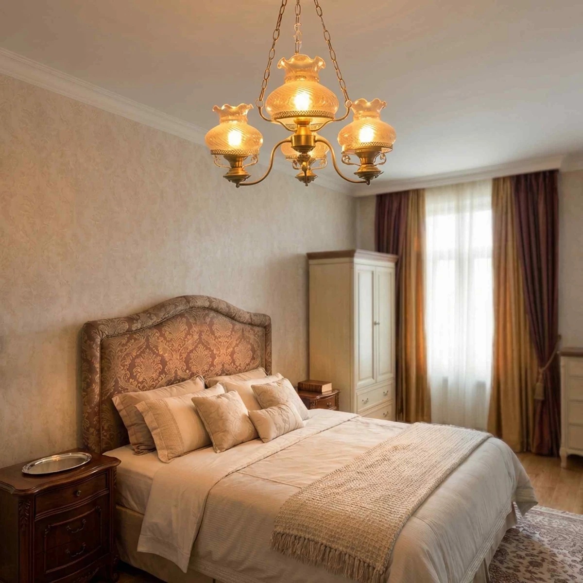 Candelabru Russet KL104004, 4xE27, bronz si crem, stil vintage, IP20 - imagine 8