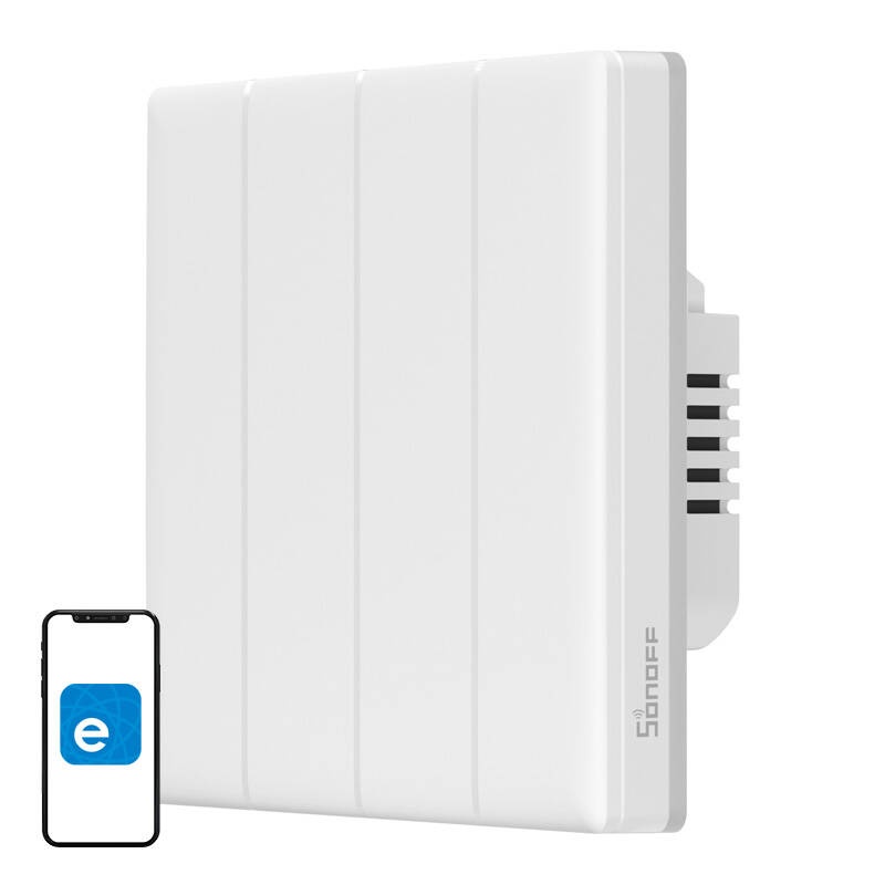 Intrerupator de Perete Smart cu Touch WiFi Sonoff TX T5 4C – 4 Canale