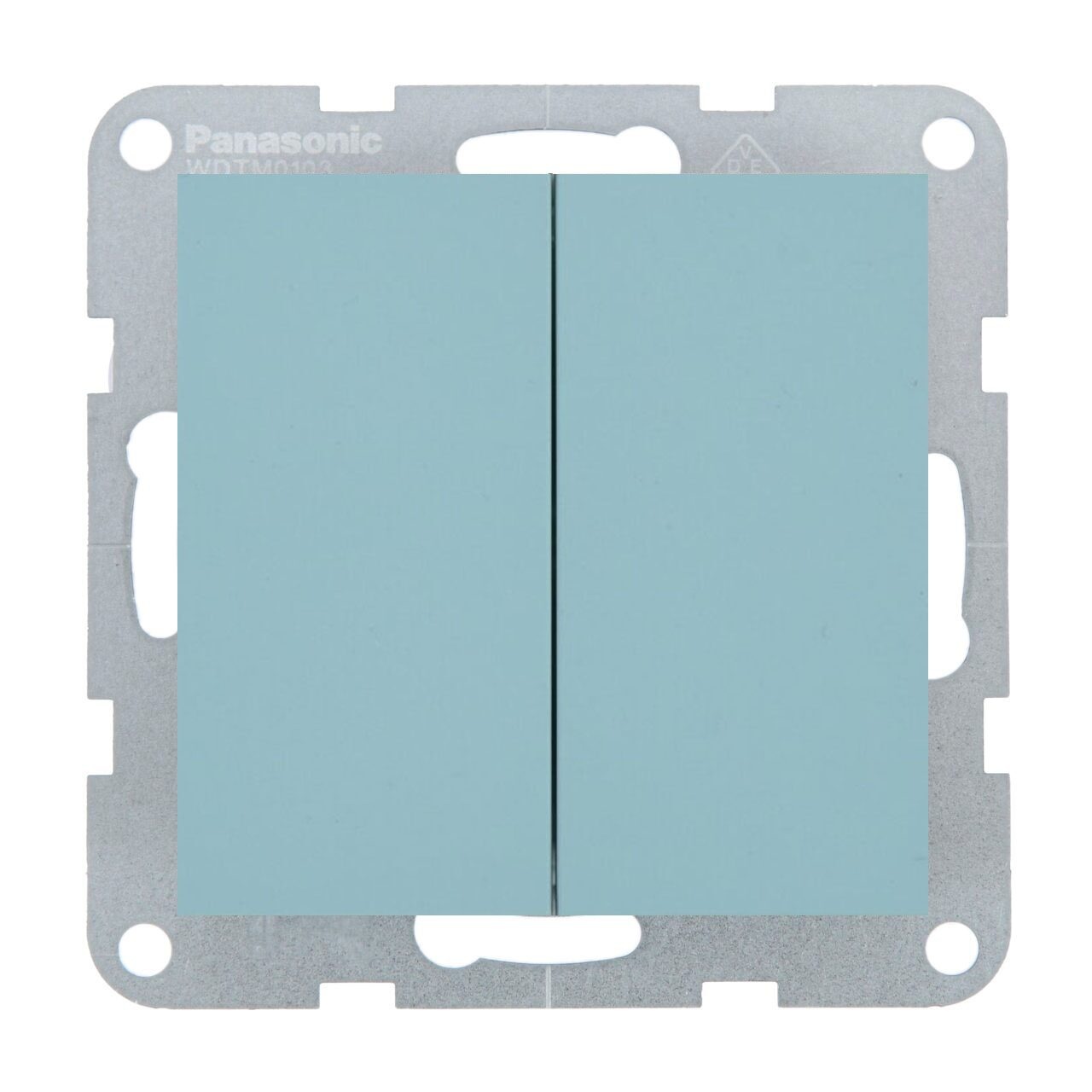 Intrerupator dublu 10A, IP20, Turcoaz, Panasonic Karre Plus 55 Soft Touch