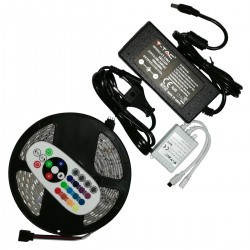 Kit Banda LED 5050, RGB + RGBW, 5m, Interior+Exterior, 60 LEDuri/m, Controller+Alimentare