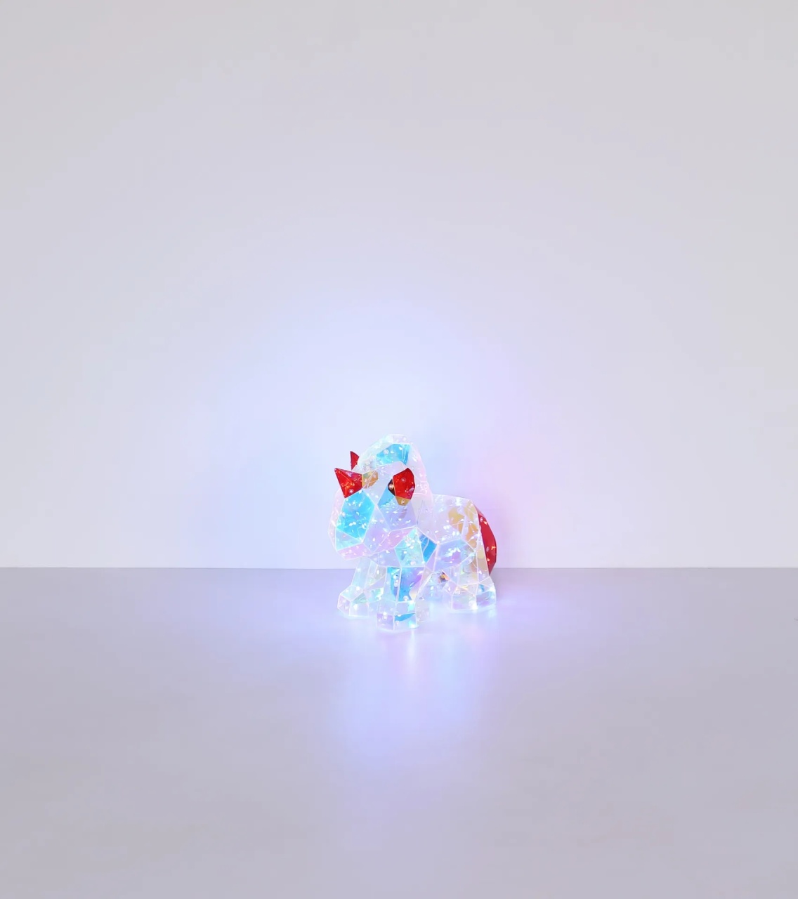 Lampa de veghe LED forma de unicorn 3W, lumina rece (6000K), IP20, USB, transparent/rosu - imagine 8