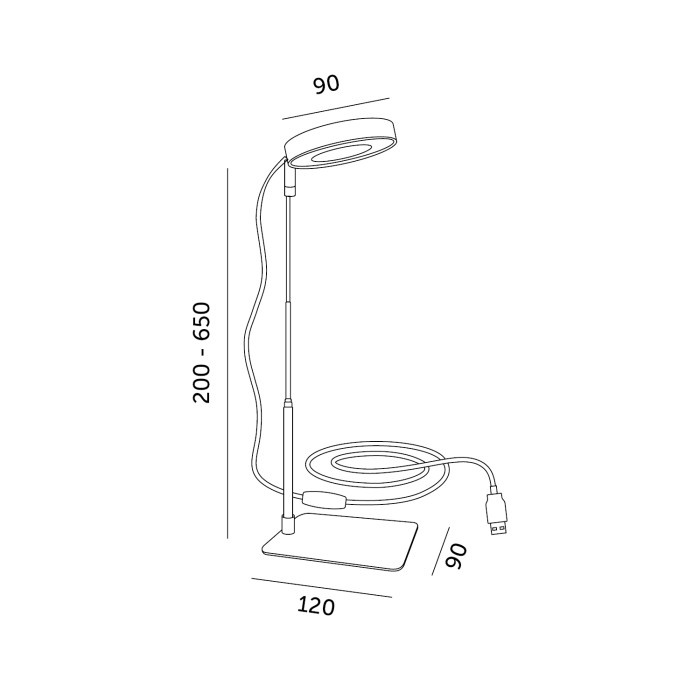 Lampa LED pentru cresterea plantelor VERDI V2 5W 1300K – Reglabila, dimabila, USB, alb - imagine 3