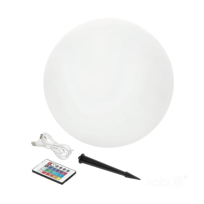 Lampa Solara tip minge, RGBW, diametru 40cm, cu telecomanda, Kobi