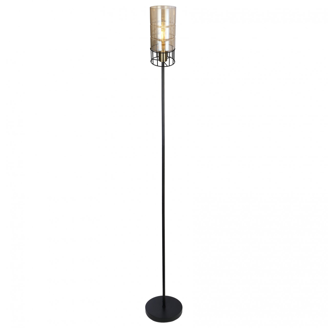 Lampadar Ideal KL107007, cu intrerupator, 1xE27, bronz+fumuriu+negru, IP20, Klausen