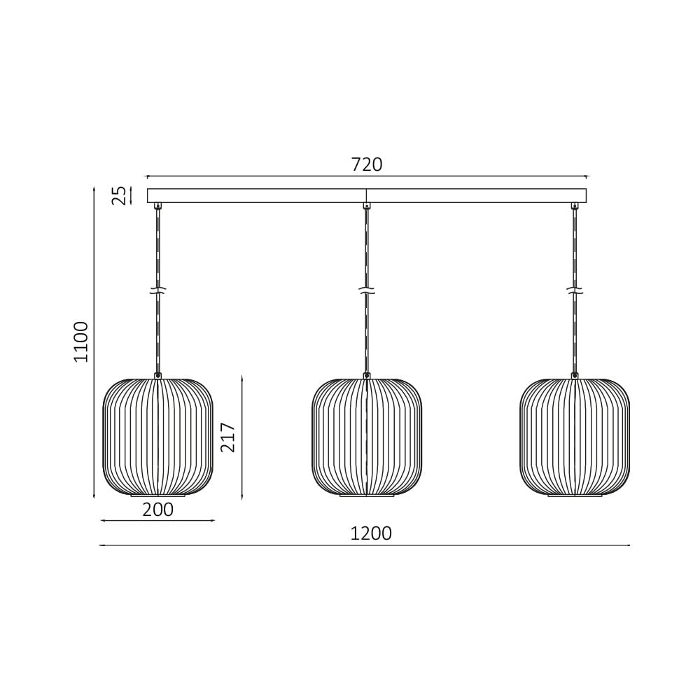 Lustra BR-BV01-00092, 3xE27, neagra+alba, IP20, Braytron