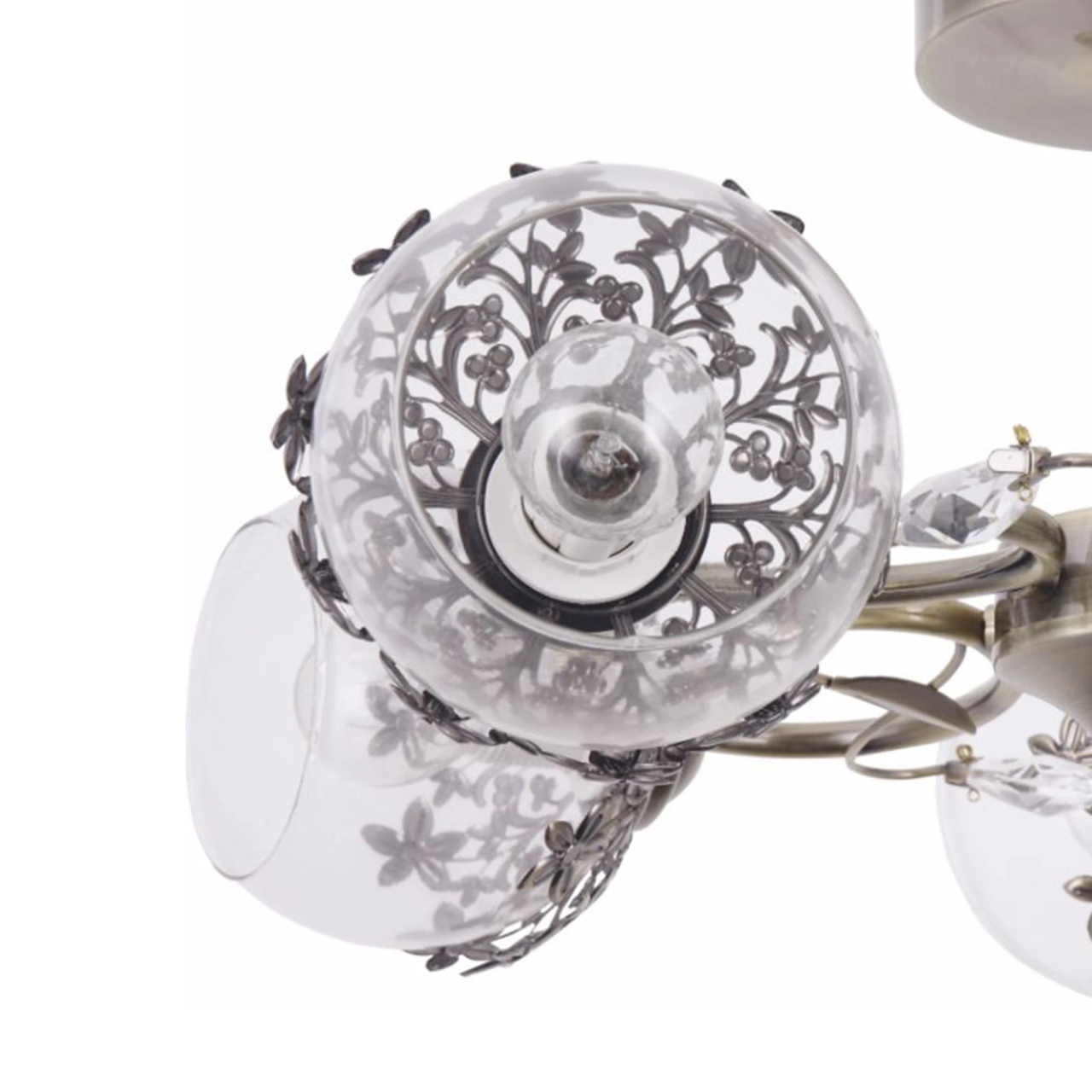 Lustra Desert LY-3463, 5xE27, bronz si alb transparent, stil clasic, IP20 - imagine 5