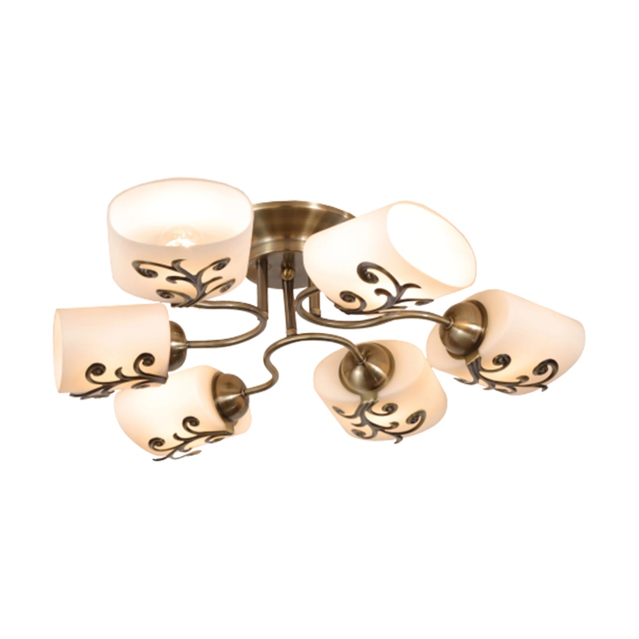 Lustra Fantasy KL106009, 6xE27, bronz si alb opal, stil clasic, IP20 - imagine 2