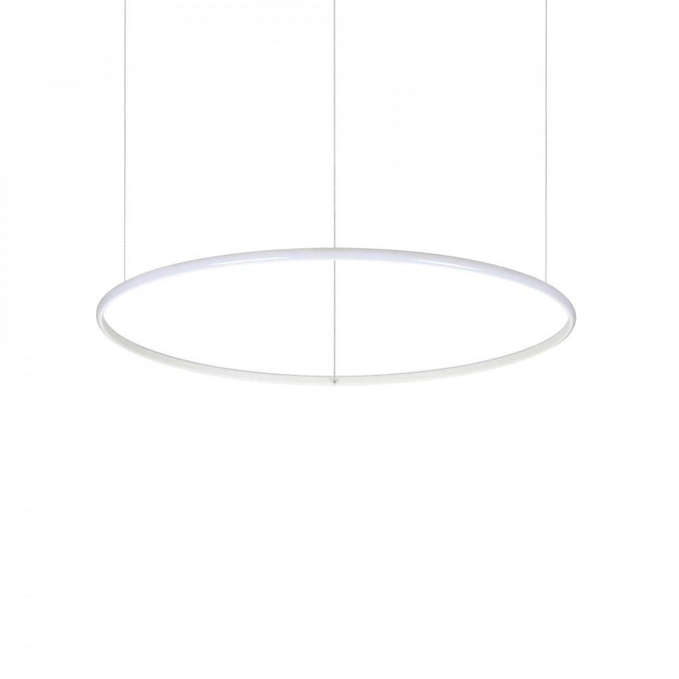 Lustra LED Hulahoop 258768, 40W, 4000lm, lumina calda, IP20, alba, Ideal Lux