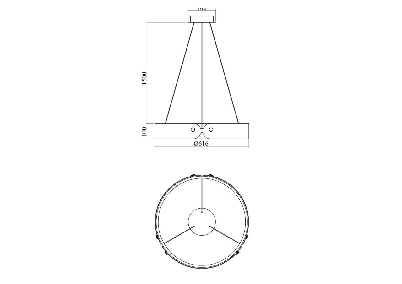 Lustra LED Interstellar MOD309PL-L30GR4K, 30W, 550lm, lumina neutra, IP20, gri, Maytoni