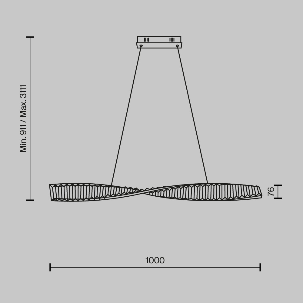 Lustra LED Krone P097PL-L28BS3K, 27W, 1900lm, lumina calda, IP20, aurie+transparenta, Maytoni