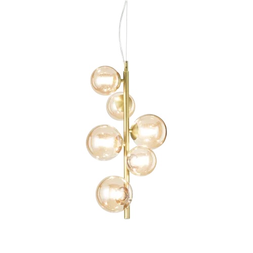 Lustra Perlage, 6xG9, IP20, ambra, Ideal Lux