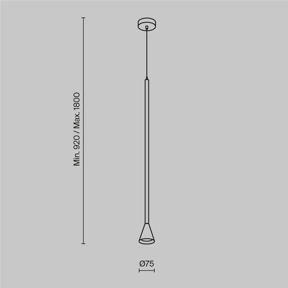 Pendul Arrow P064PL-01B, 1xGU10, negru, IP20, Maytoni