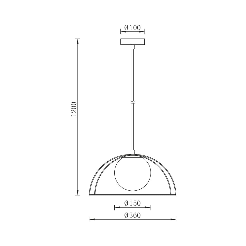 Pendul Braytron BR-BV03-00041, 1xE27, negru+alb