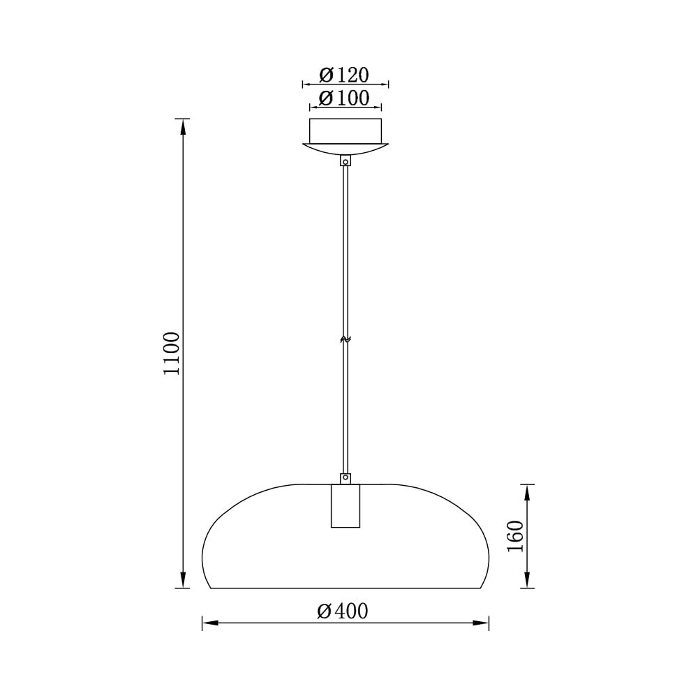 Pendul Braytron BR-BV05-00031, 1xE27, negru+auriu