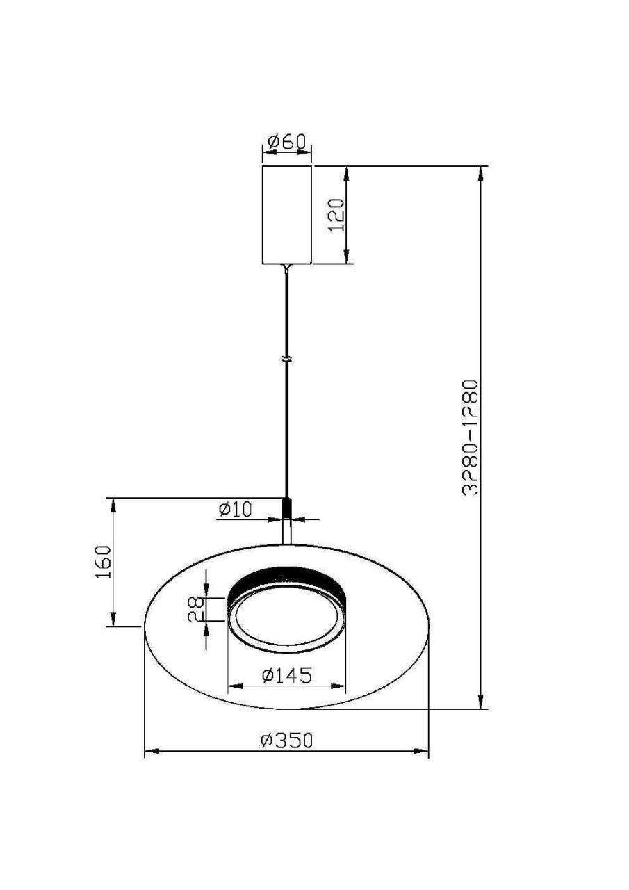 Pendul LED Ei MOD041PL-L15B3K1, 15W, 800lm, lumina calda, IP20, negru, Maytoni - 3 | YEO