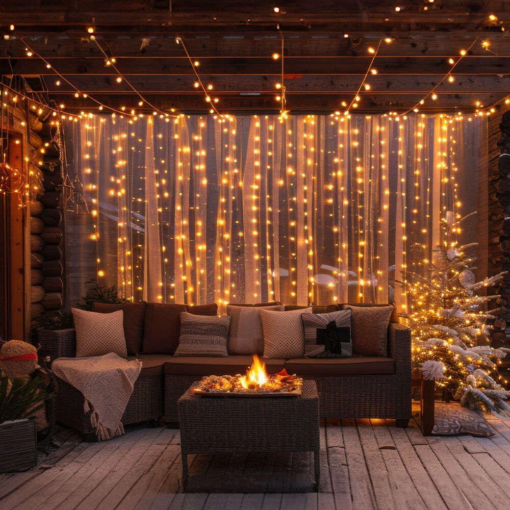 Perdea luminoasa 30 leduri, 3m, lumina rosie, IP44, cablu alb, 2W/set, Braytron