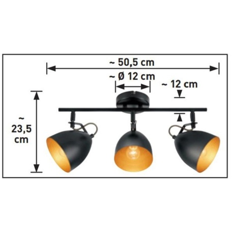 Plafoniera Lasabez 3xE14, neagra, Globo Lighting
