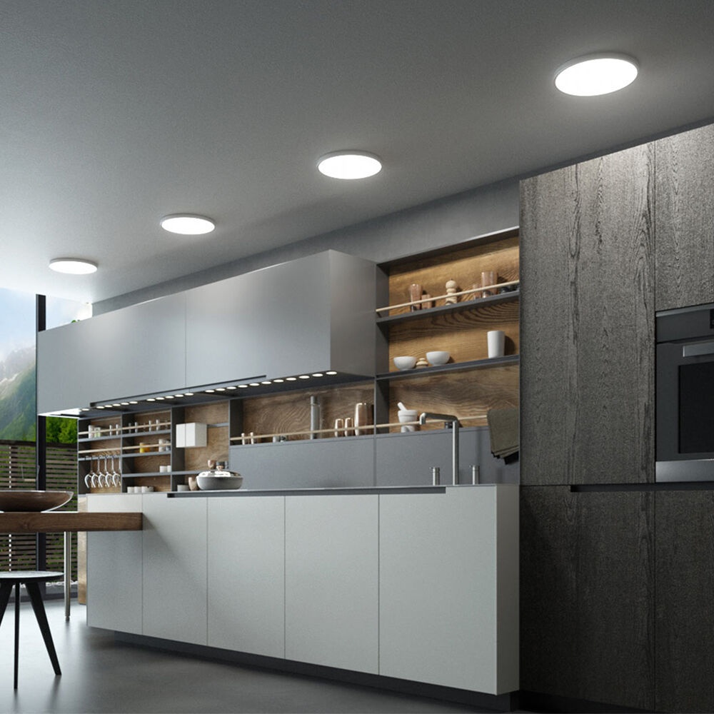 Plafoniera LED 45W, lumina calda/neutra/rece, finisaj lemn, IP40, Braytron - imagine 2