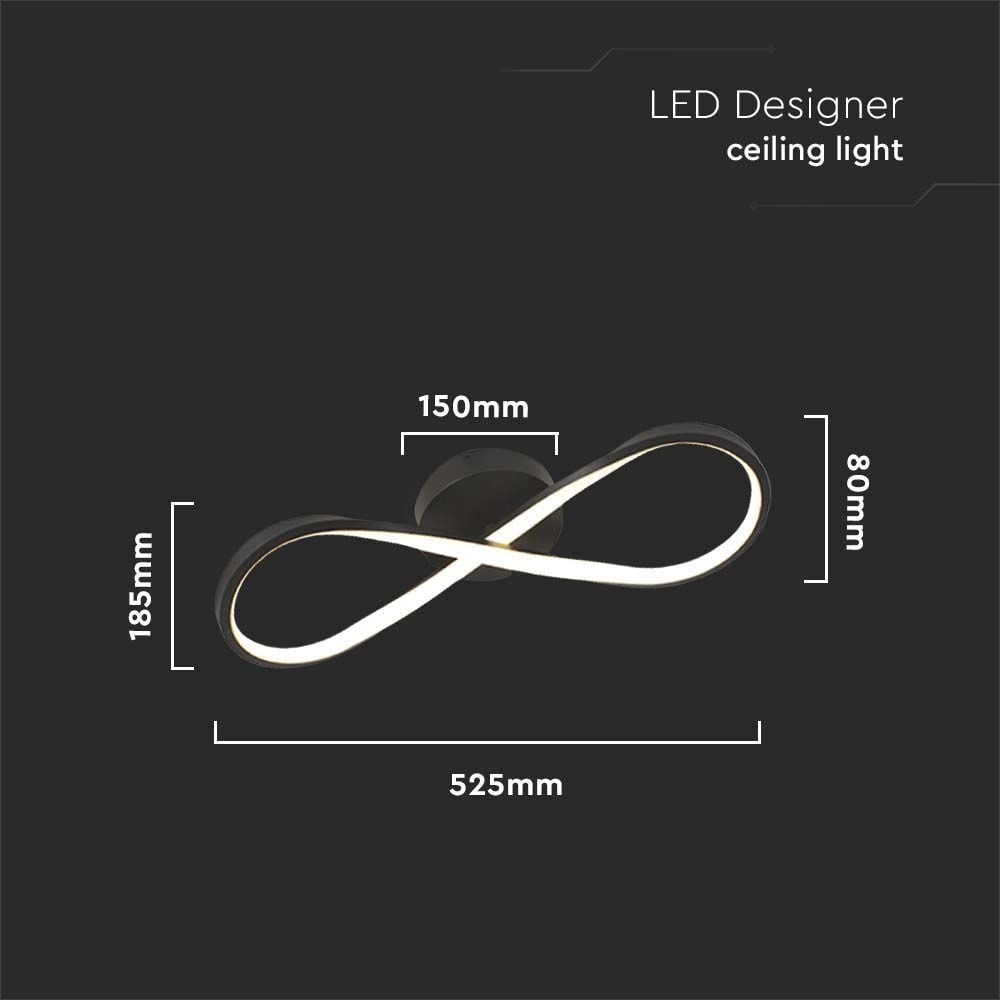 Plafoniera LED 7002, 24W, 2560lm, lumina calda, IP20, neagra, V-TAC - 3 | YEO