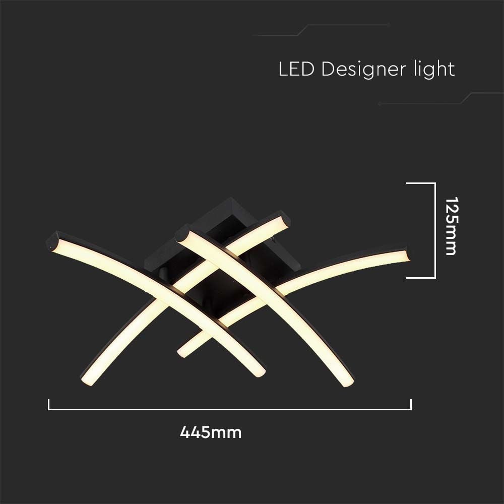 Plafoniera LED 7003, 24W, 2560lm, lumina calda, IP20, neagra, V-TAC - 1 | YEO