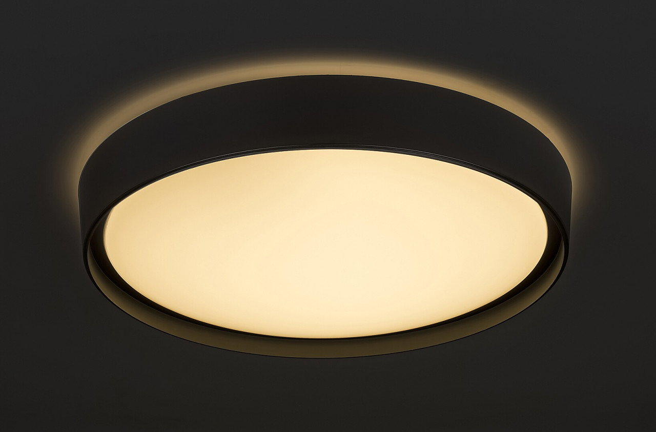 Plafoniera LED Achilles 3146, cu telecomanda, 40W, 3200lm, lumina calda+neutra+rece, IP20, neagra, Rabalux - 1 | YEO
