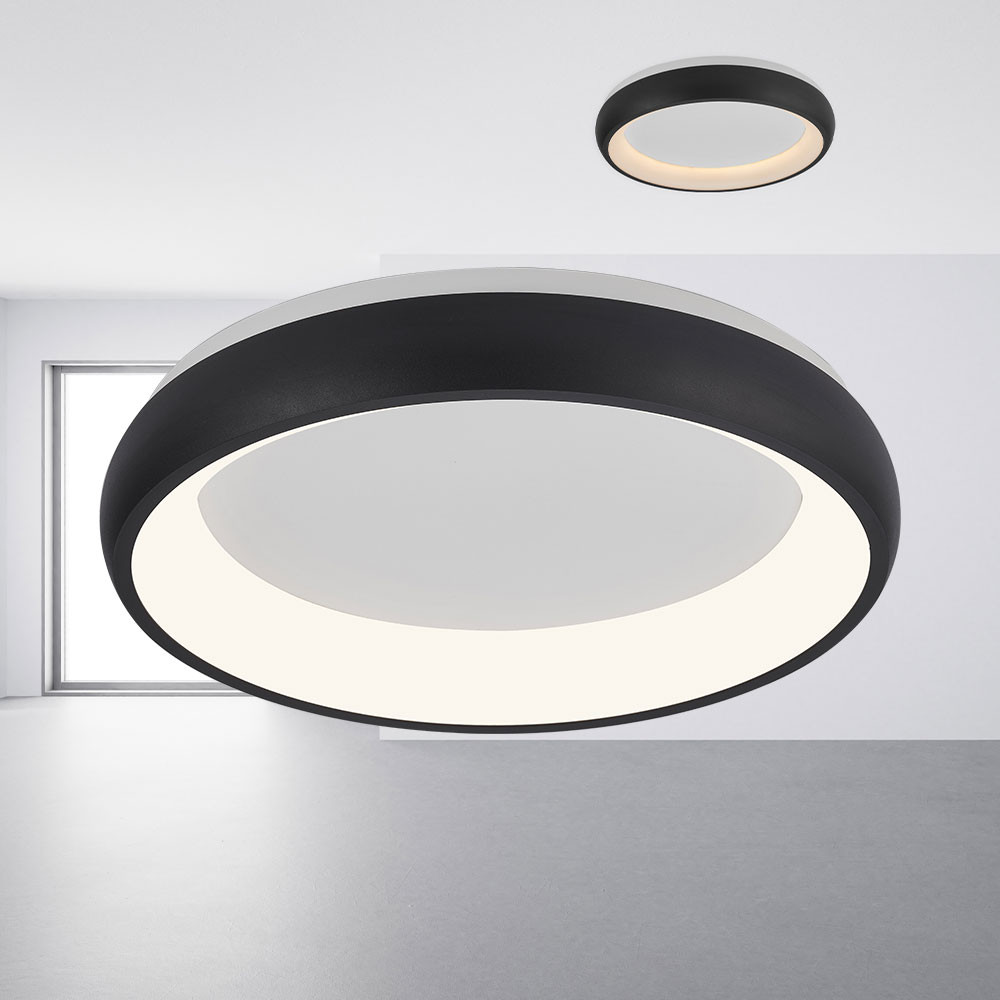 Plafoniera LED Bella BH17-02381, rotunda, 36W, 4260lm, lumina calda+neutra+rece, IP20, neagra, Braytron - 1 | YEO