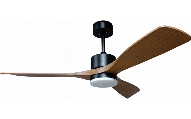 Plafoniera LED cu ventilator Optonica, 18W, lumina calda/neutra/rece (3000-6000K), telecomanda, negru/lemn, IP20