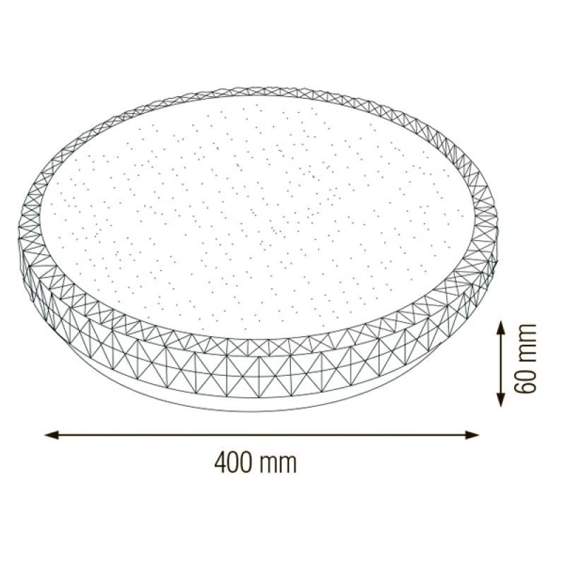 Plafoniera LED Ghost 027-003-0036-WH, 36W, 2500lm, lumina rece, IP20, alba, HorozElectric