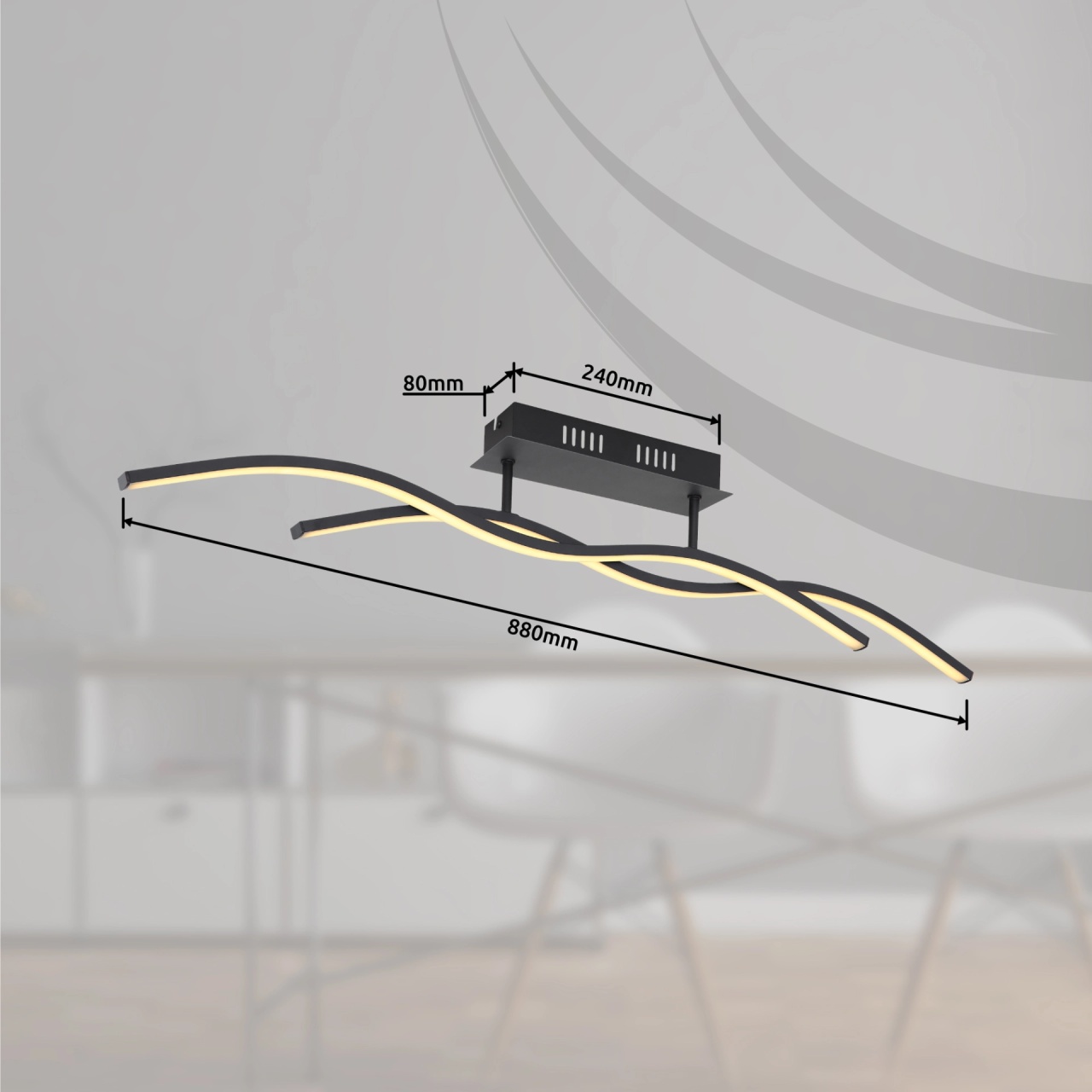 Plafoniera LED Marius, 20W, 1130lm, lumina calda (3000K), IP20, negru/grafit/opal, Globo Lighting - 3 | YEO