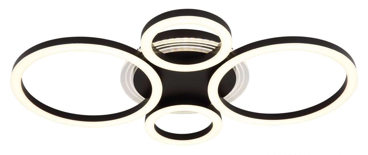 Plafoniera LED rotunda Globo Lighting 40W, 2500 lm, 3CCT (2700/4500/6500K), IP20, negru/opal
