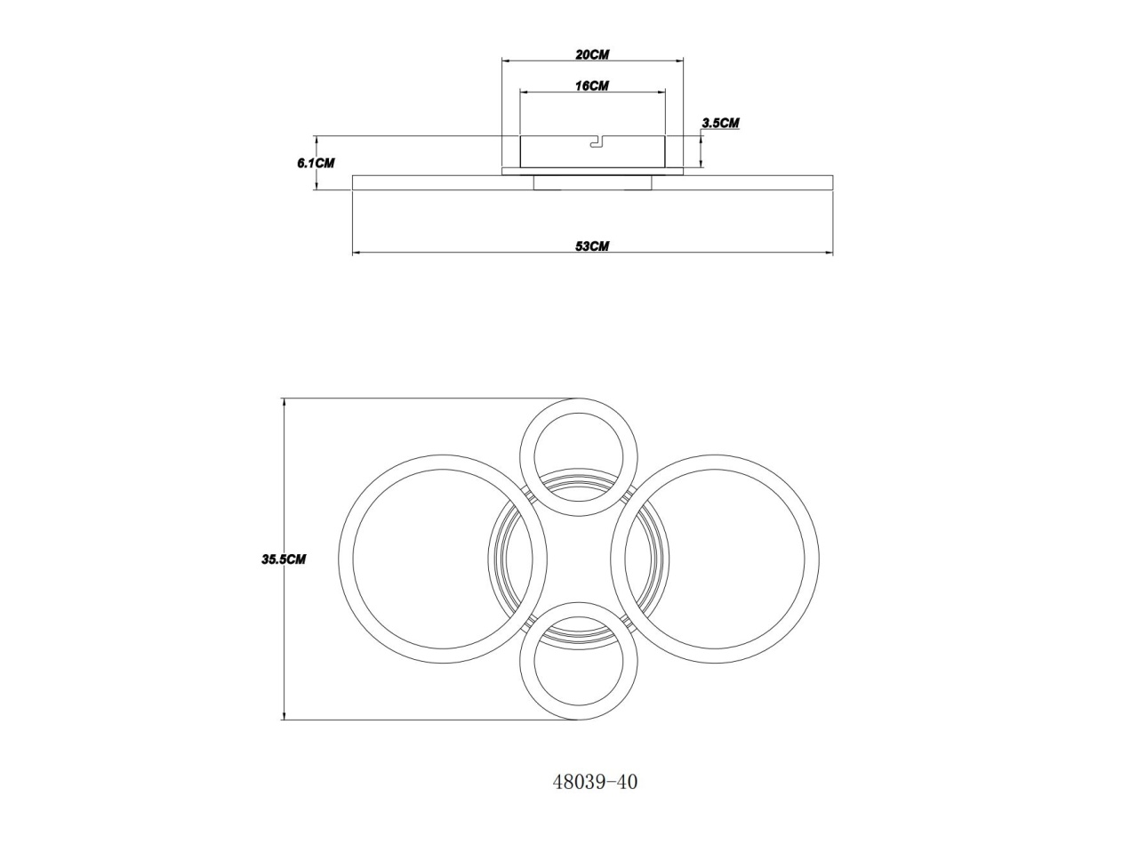 Plafoniera LED rotunda Globo Lighting 40W, 2500 lm, 3CCT (2700/4500/6500K), IP20, negru/opal