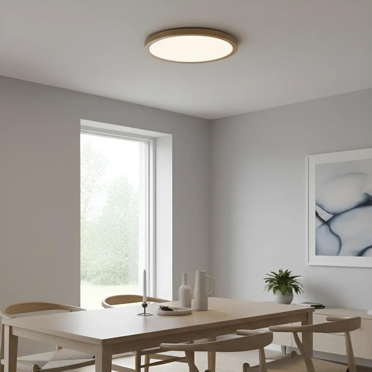 Plafoniera LED rotunda Jade 20W, 1600 lm, lumina calda/neutra/rece, IP40, imitatie lemn, Braytron