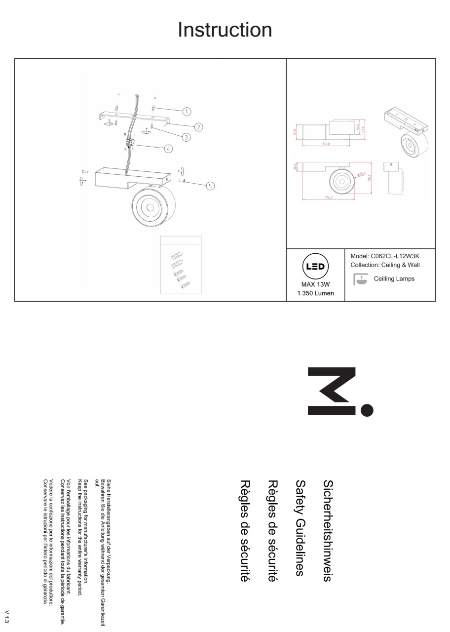 Plafoniera LED Treo C062CL-L12W3K, 12W, 1350lm, lumina calda, IP20, alba, Maytoni - 3 | YEO