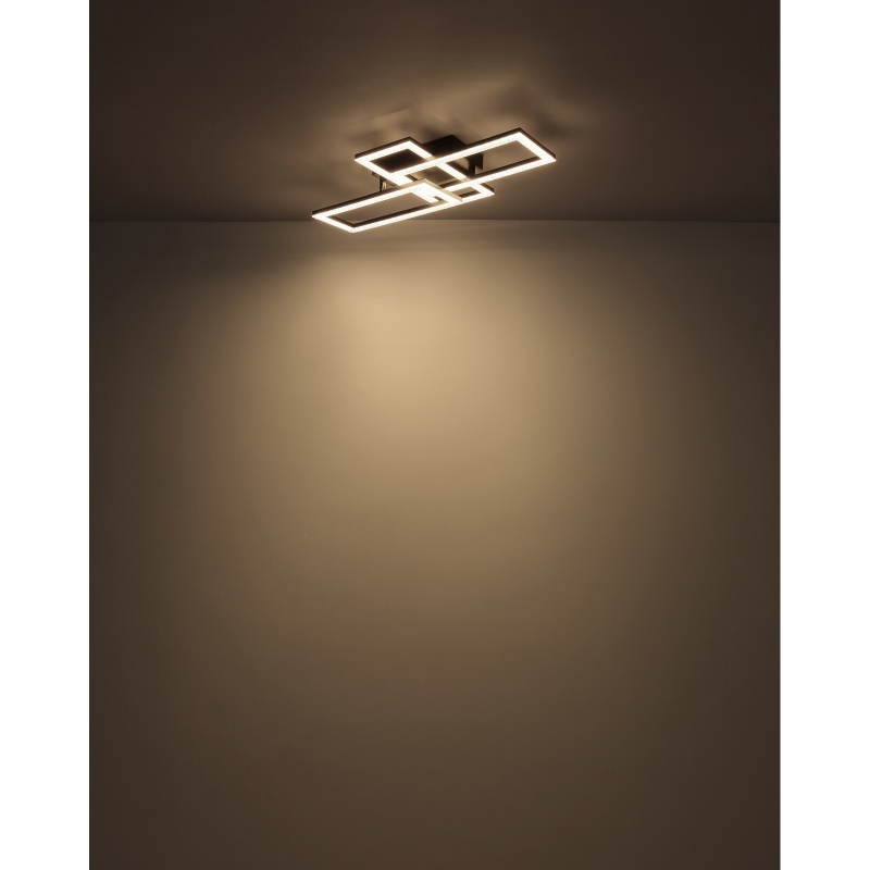 Plafoniera Sapena LED 24W, lumina neutra (4000 K), 1800lm, neagra mata+gri, Globo Lighting - imagine 7