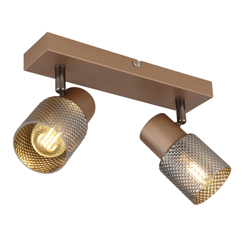 Plafoniera Satella, 2xE14, metal, sticla fumurie, Globo Lighting - imagine 7