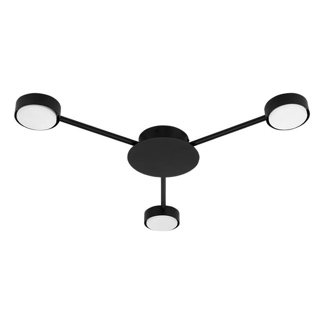 Plafoniera Zibo, 3xGX53, 65 cm, neagra, Masterled