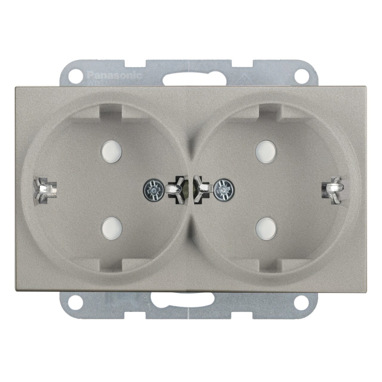 Priza dubla cu impamantare, protectie copii, 16A, IP20, Bronz, Panasonic Karre Plus 55
