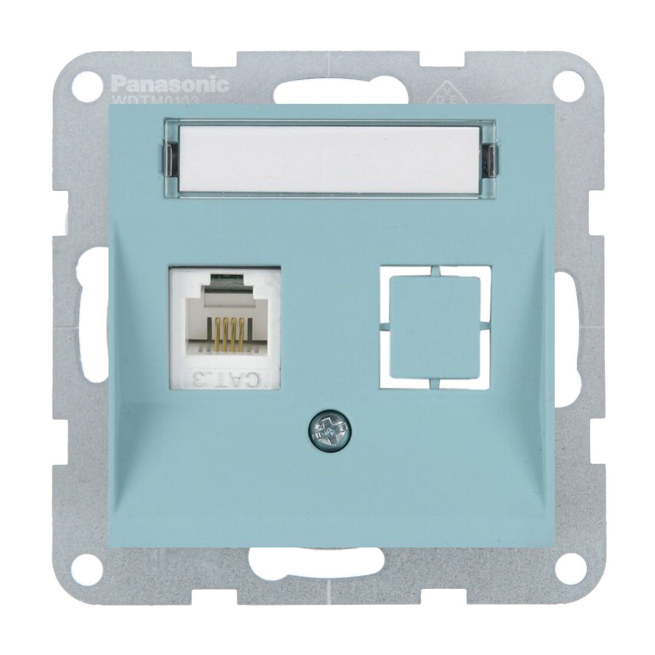 Priza internet cat 6, IP20, Turcoaz, Panasonic Karre Plus 55 Soft Touch