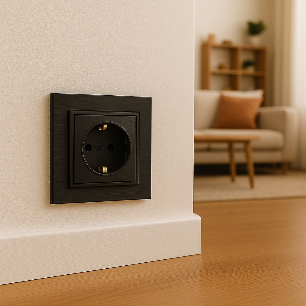 Priza simpla cu impamantare, neagra, 16A, Olbia Titan - imagine 3