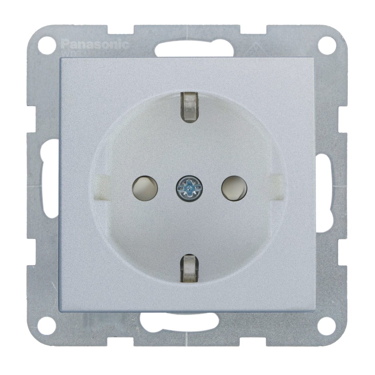 Priza simpla cu impamantare, protectie copii, 16A, IP20, Argintiu, Panasonic Karre Plus 55