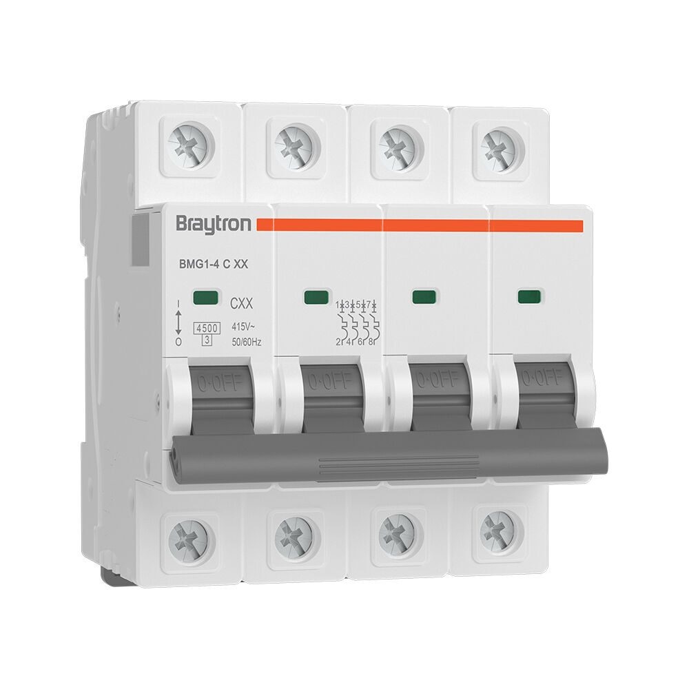Siguranta automata 4P, 20A, curba de declansare C, capacitate de rupere 4.5kA, Braytron