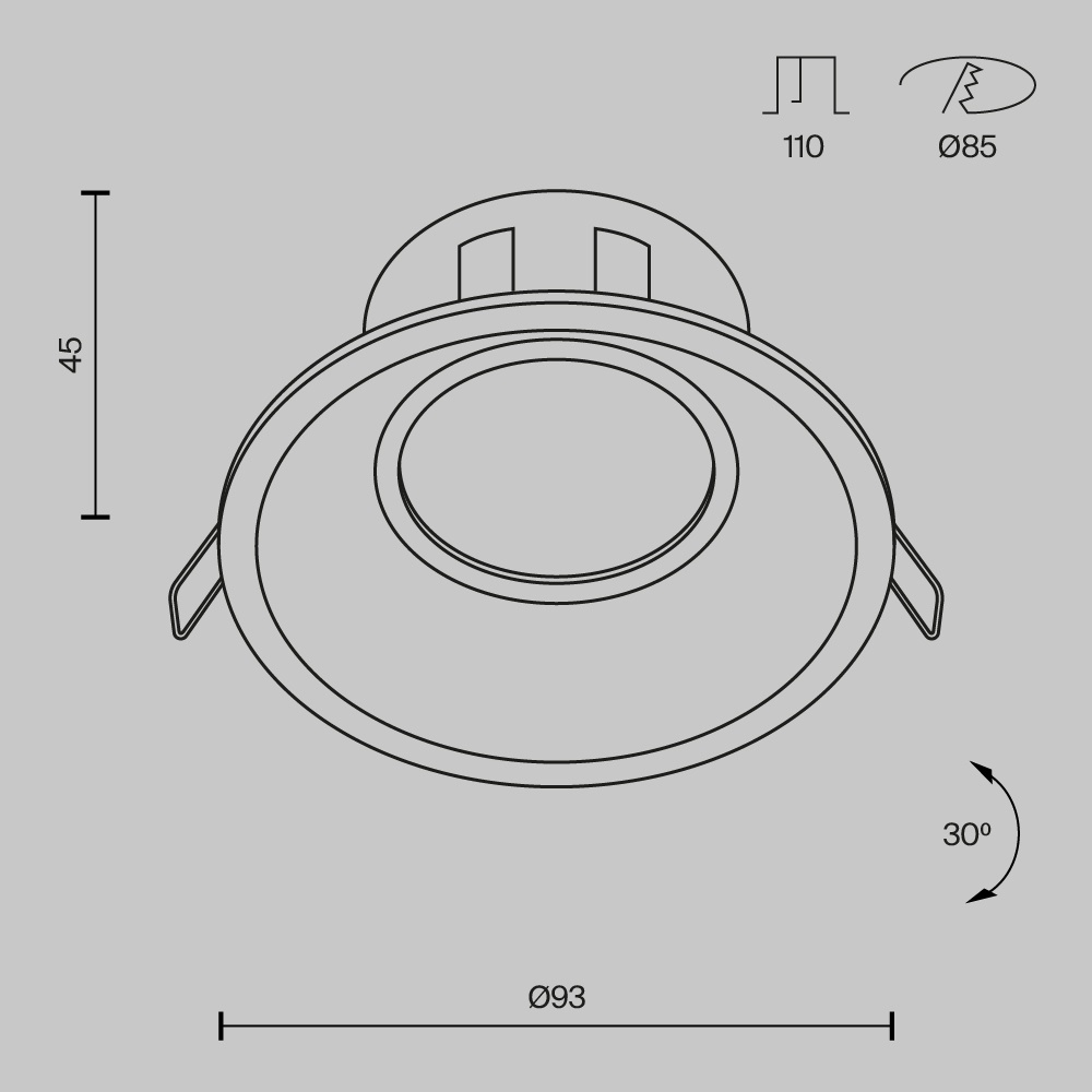 Spot Dot DL028-2-01B, incastrat, 1xGU10, negru, IP20, Maytoni