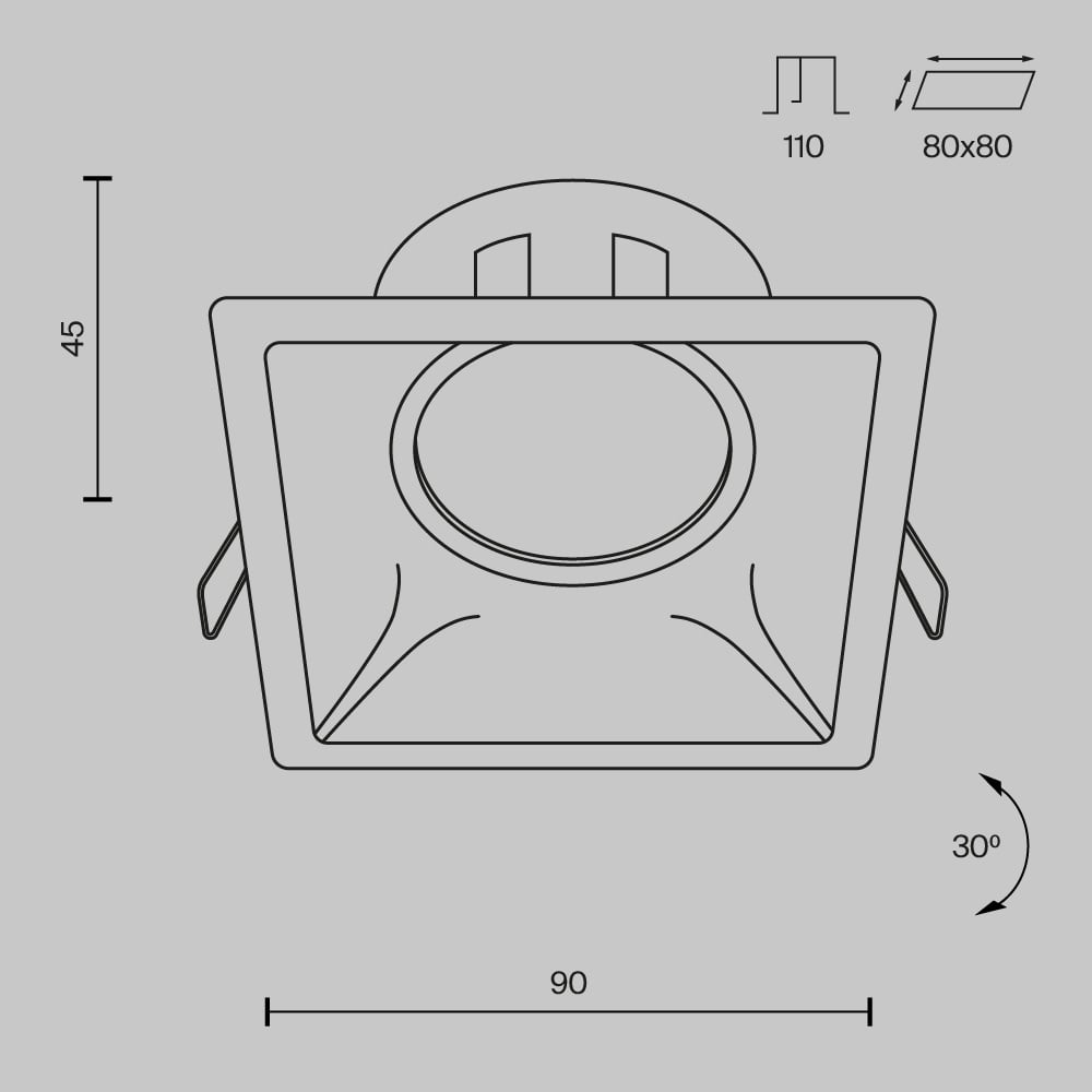 Spot Dot DL029-2-01B, incastrat, 1xGU10, negru, IP20, Maytoni