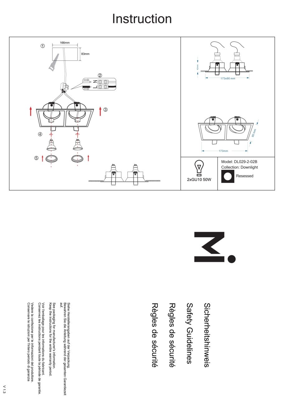 Spot Dot DL029-2-02B, incastrat, 2xGU10, negru, IP20, Maytoni - 2 | YEO