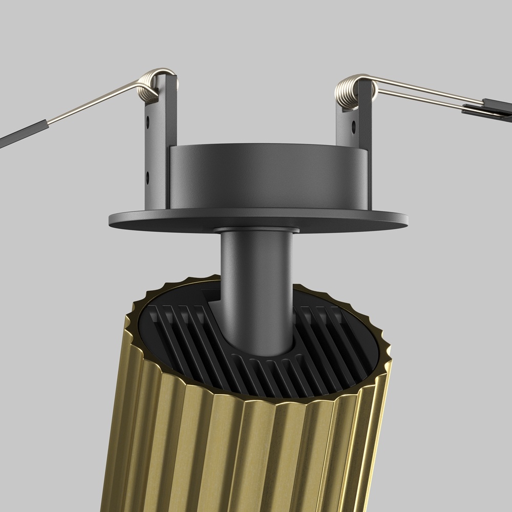 Spot incastrat Calipso, 1xGU10, negru/alama, Maytoni - imagine 4