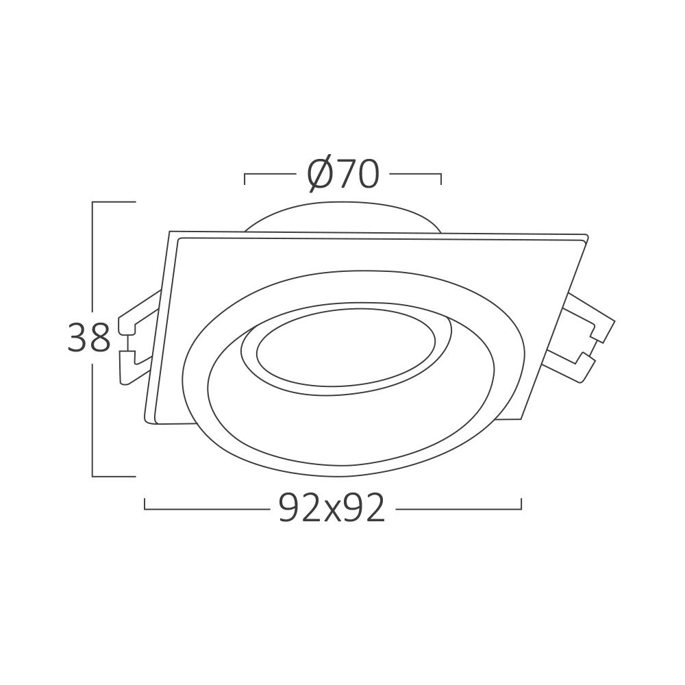 Spot incastrat GU10 patrat, negru-alb, IP20, Braytron