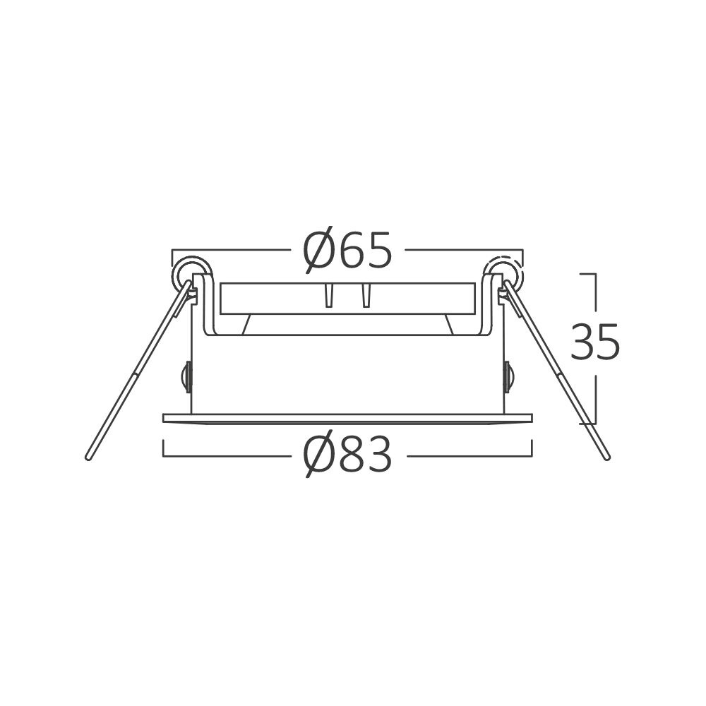 Spot incastrat GU10 rotund Tetra, aluminiu, negru, IP20, Braytron